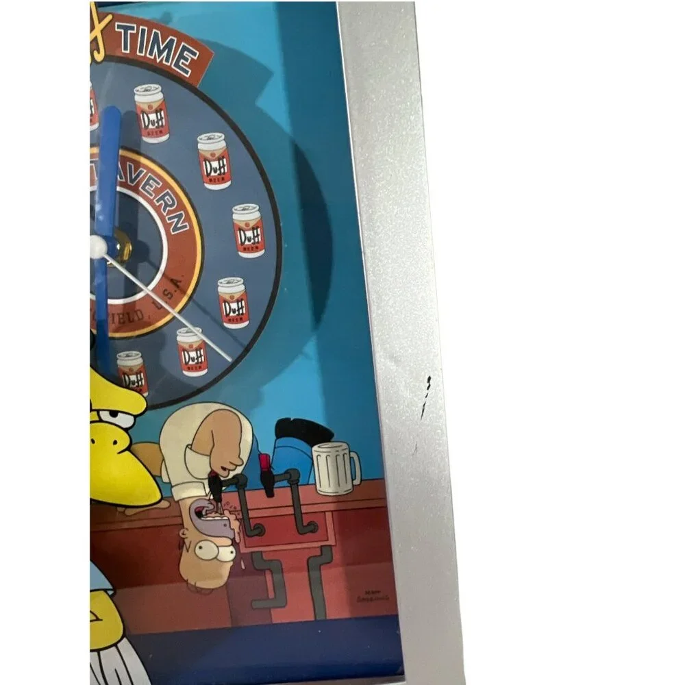The Simpsons Moe's Tavern It's Duff Time Clock 2003 Wesco w/ Box Working Homer